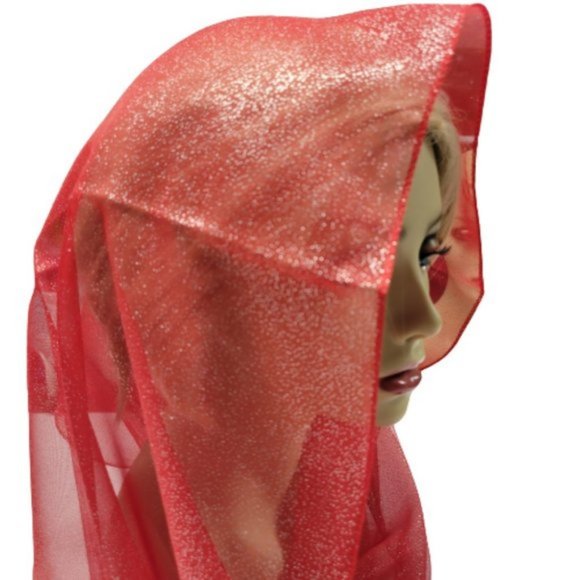 Red and Silver Glitter Scarf - Picture 2 of 6